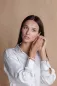 Preview: Modernes Perlenarmband weiß 14K Roségold plattiertem 925er Silber, 6-11 mm, 18 cm, Gaura Pearls, Estland Bild 2